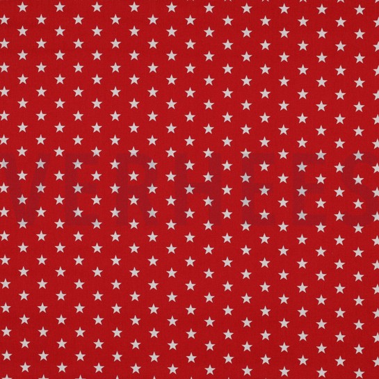 POPELINE DE COTON PETITES ÉTOILES ROUGE #7