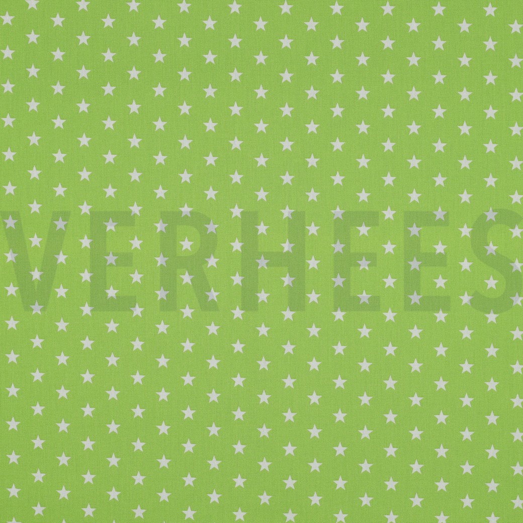 POPLIN PETIT STARS LIME