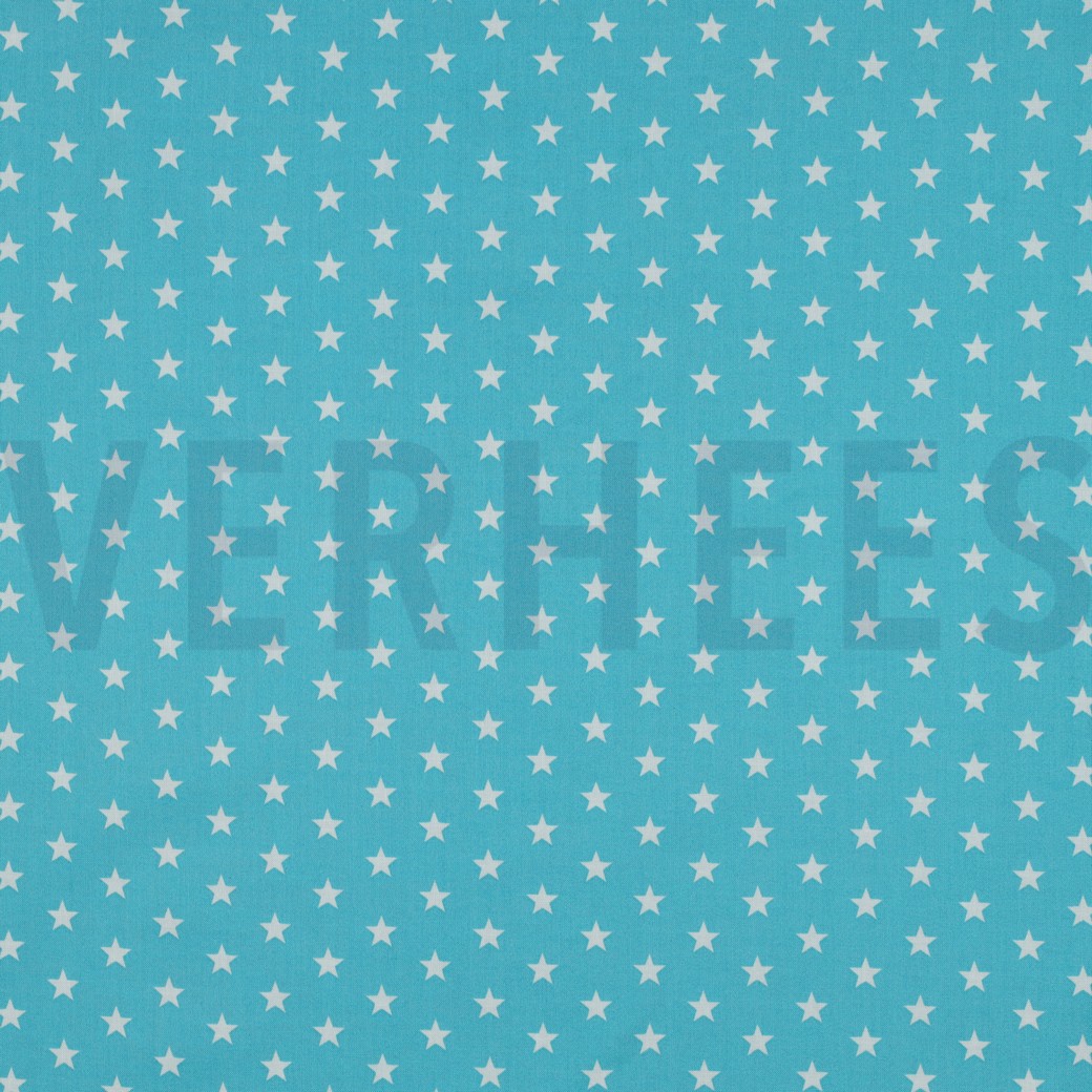 POPLIN PETIT STARS TURQUOISE