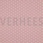 KATOENEN POPLIN KLEINE STERREN OUDROZE (thumbnail)