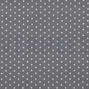 KATOENEN POPLIN KLEINE STERREN GRIJS (thumbnail)