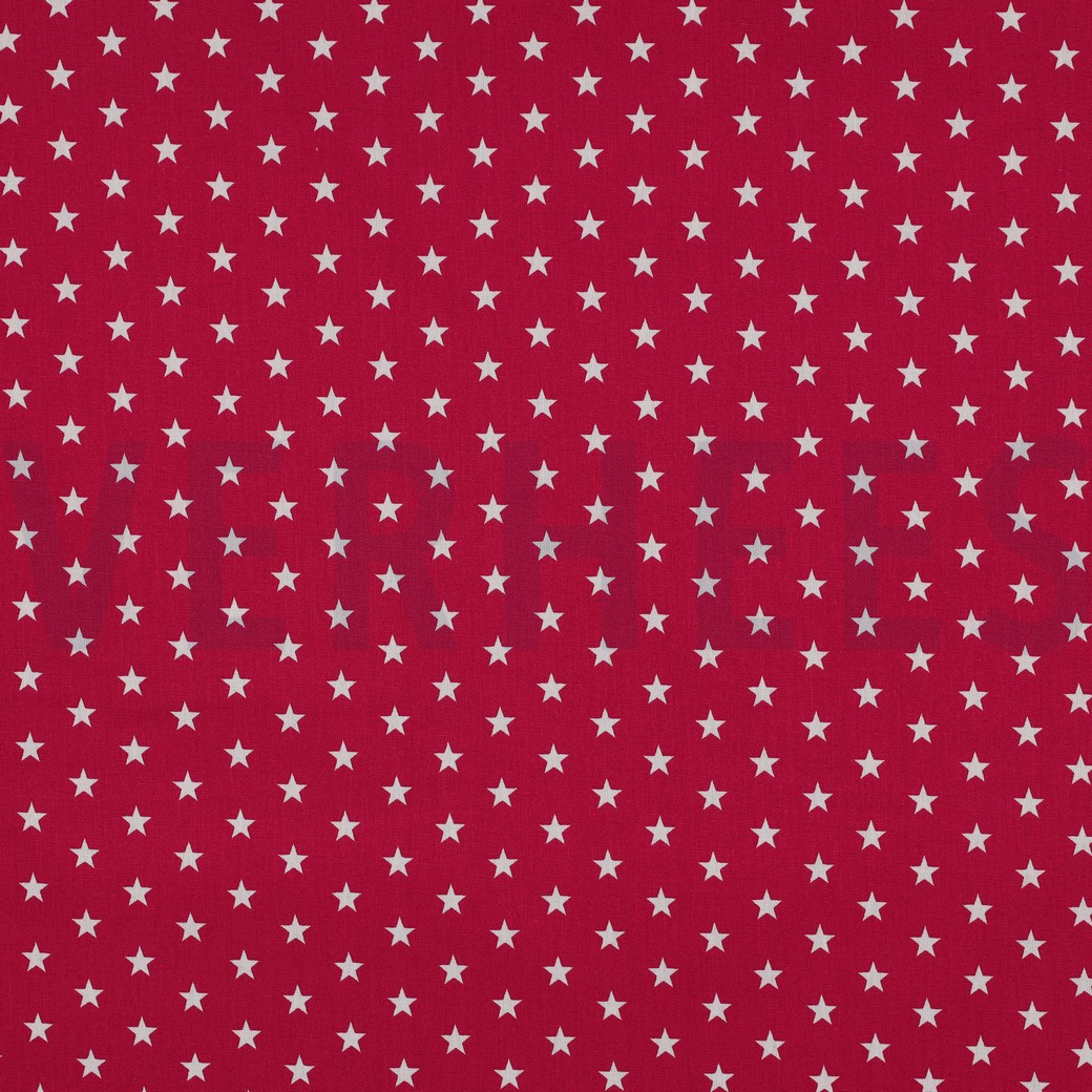 POPLIN PETIT STARS CERISE
