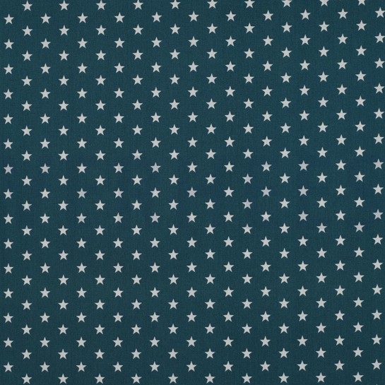 KATOENEN POPLIN KLEINE STERREN PETROL #7