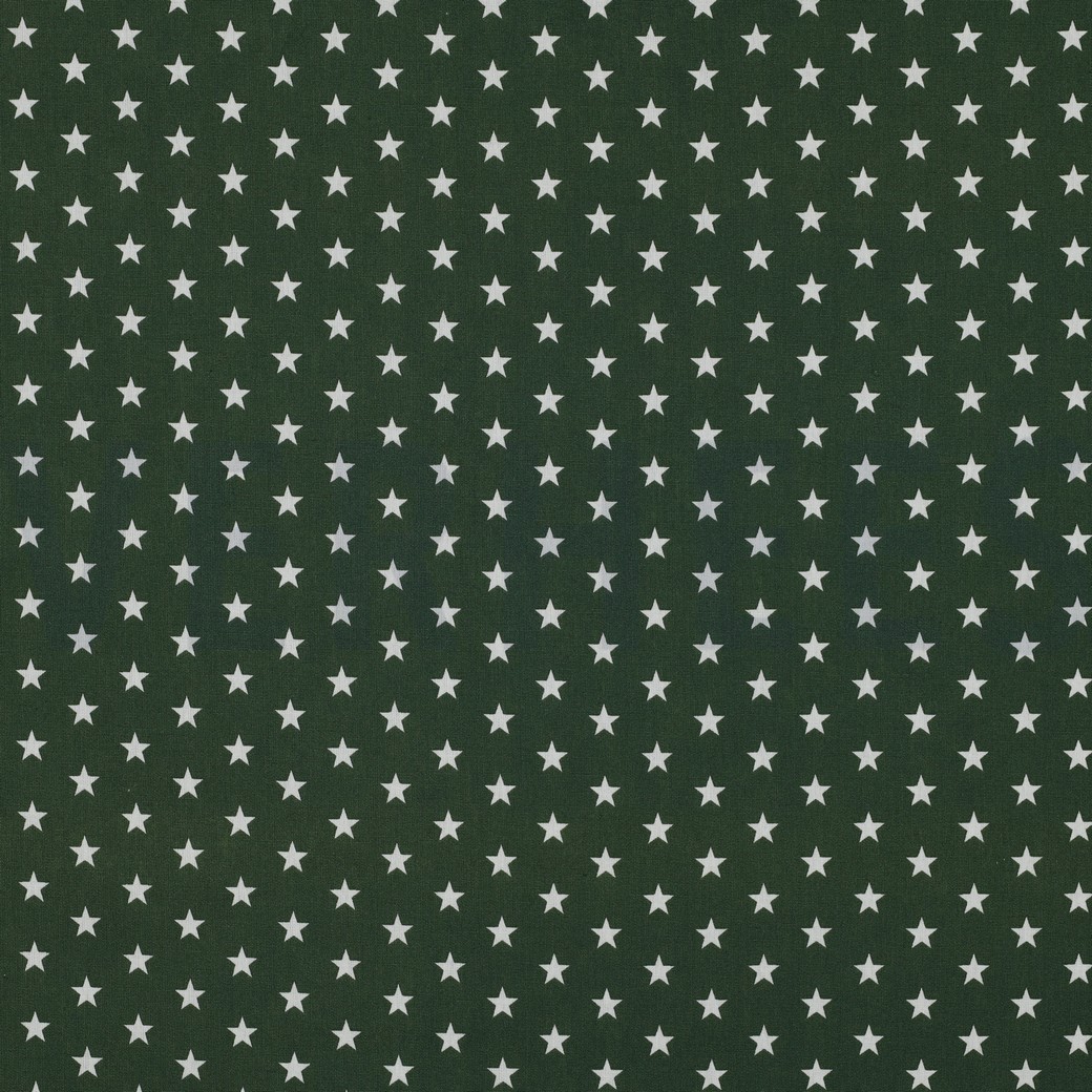 POPLIN PETIT STARS DARK GREEN
