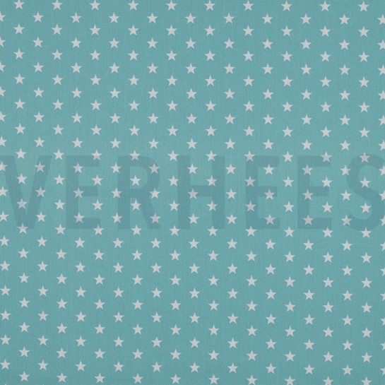 KATOENEN POPLIN KLEINE STERREN OUDGROEN #7