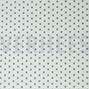 POPELINE DE COTON PETITES ÉTOILES BLANC/GRIS (thumbnail)