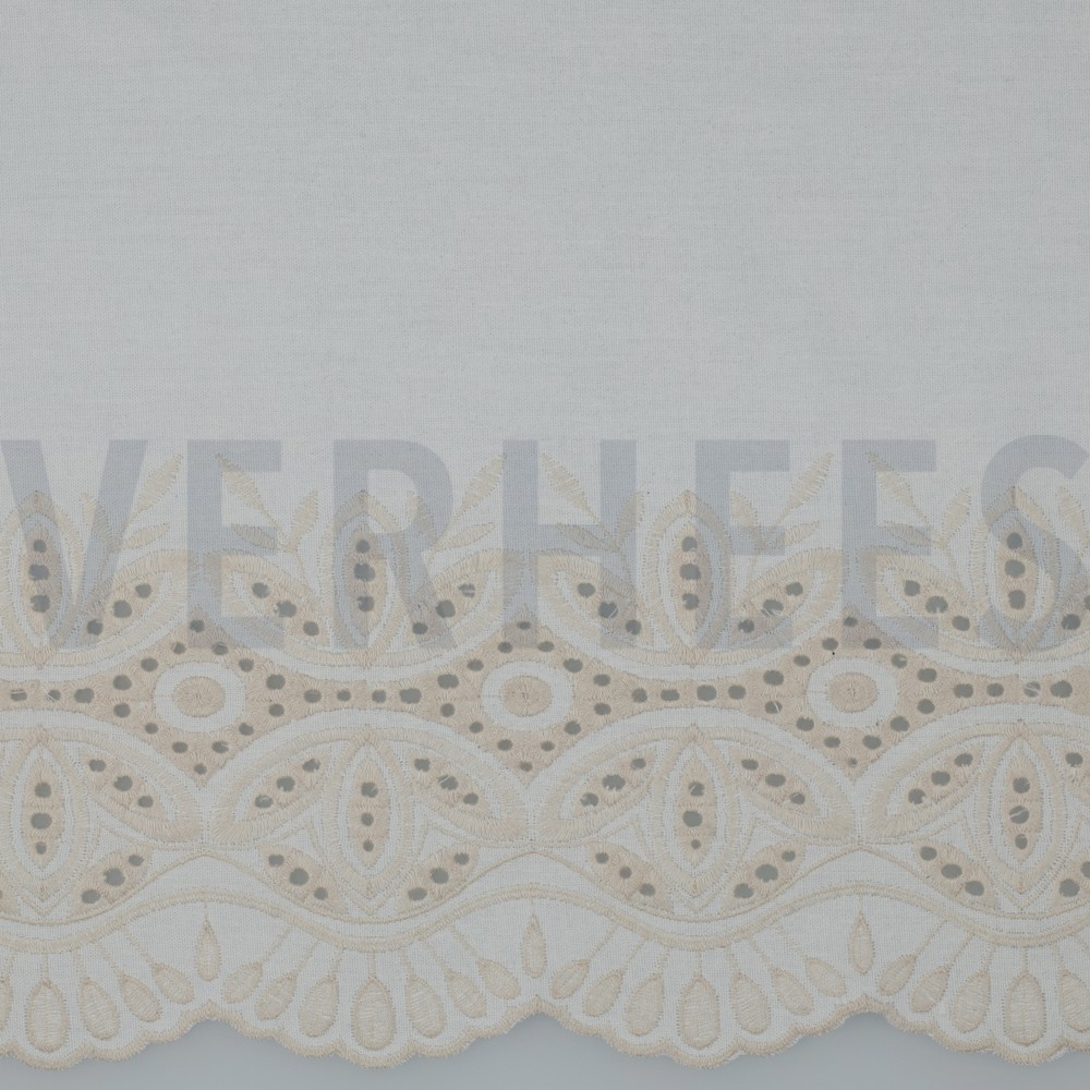 LINEN ONE-SIDE BORDER ECRU