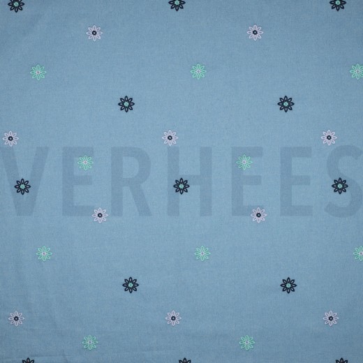 B-JEANS EMBROIDERY BLOEMEN JEANSBLAUW