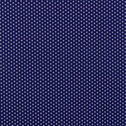KATOENEN POPLIN MINI STERREN KOBALTBLAUW (hover)