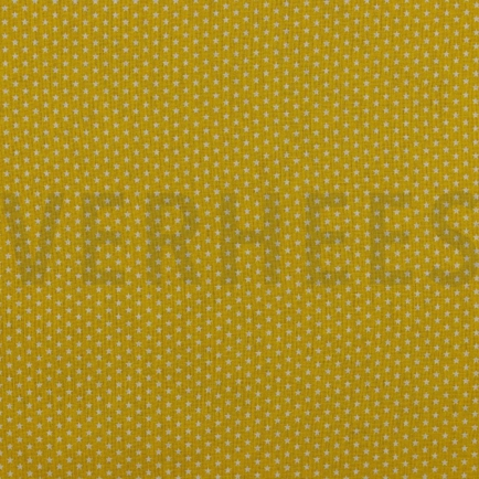 KATOENEN POPLIN MINI STERREN GEEL (hover)