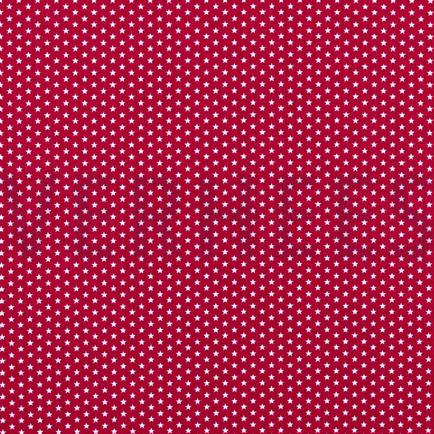 KATOENEN POPLIN MINI STERREN KERSENROOD (hover)