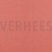 POPELINE DE COTON MINI ÉTOILES CORAIL (thumbnail)