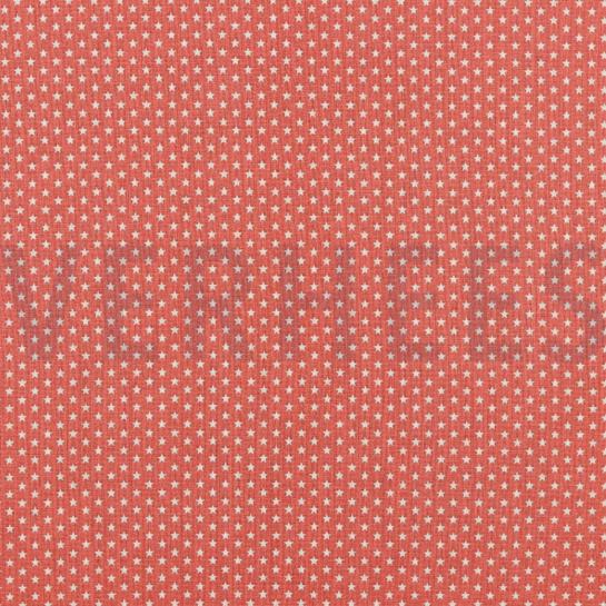 POPELINE DE COTON MINI ÉTOILES CORAIL #7