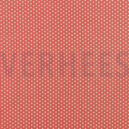 KATOENEN POPLIN MINI STERREN KORAAL (hover)