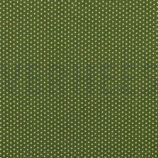 KATOENEN POPLIN MINI STERREN DONKERGROEN #7