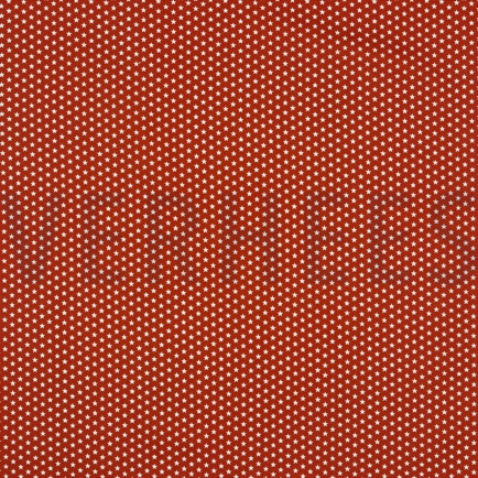 KATOENEN POPLIN MINI STERREN TERRACOTTA (hover)