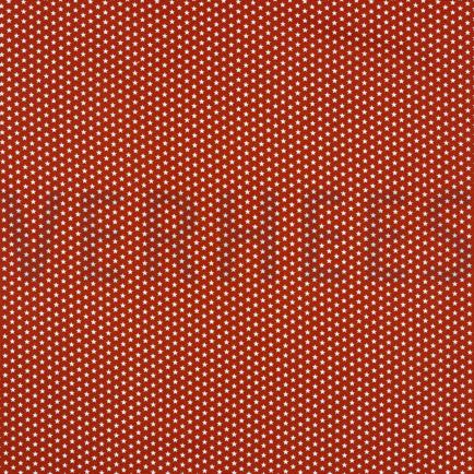 KATOENEN POPLIN MINI STERREN TERRACOTTA (hover)