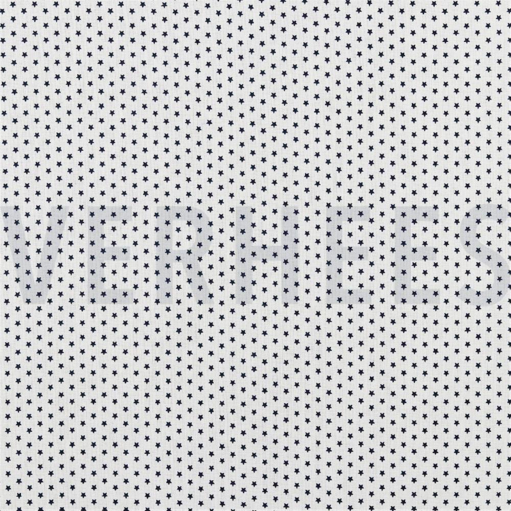 POPLIN MINI STARS WHITE/NAVY
