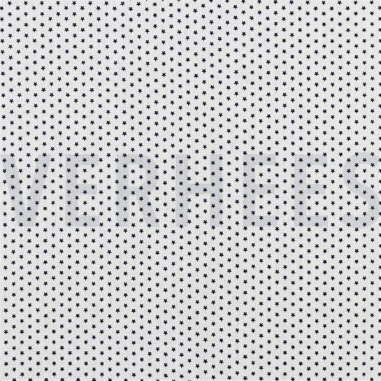 KATOENEN POPLIN MINI STERREN WIT/DONKERBLAUW #7