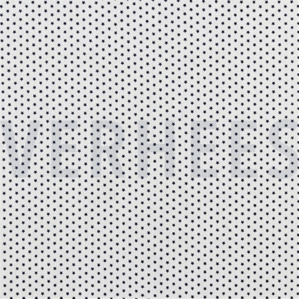 BAUMWOLLE POPELINE MINI STERNE WEISS/MARINEBLAU (hover)