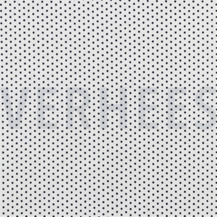 KATOENEN POPLIN MINI STERREN WIT/DONKERBLAUW (hover)