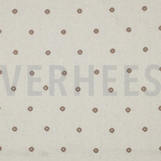 LINNEN VISCOSE EMBROIDERY VIERKANT ZAND #7