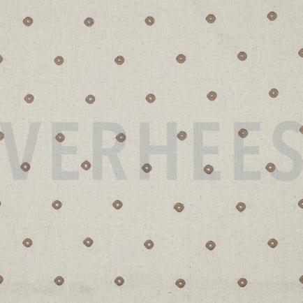 LINNEN VISCOSE EMBROIDERY VIERKANT ZAND (hover)