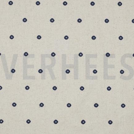 LINNEN VISCOSE EMBROIDERY VIERKANT INDIGO (hover)