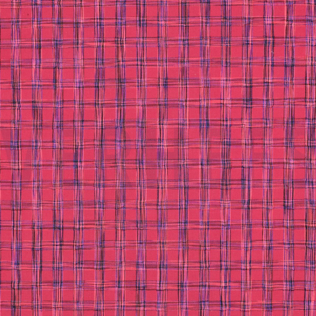 KATOEN GARENGEVERFD RUITEN NEON ROZE NEON/FUCHSIA
