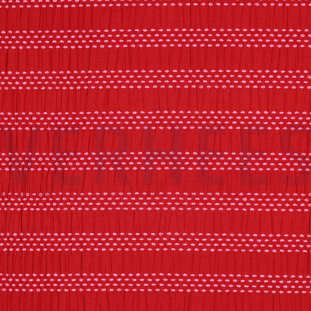 KATOENEN DOBBY JACQUARD STREPEN ROOD
