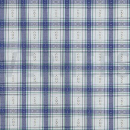 KATOEN JACQUARD DOBBY BLOEMEN BLAUW (hover)