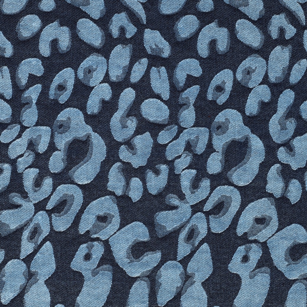 DENIM FLUWEEL JACQUARD DIERENHUID JEANSBLAUW #7