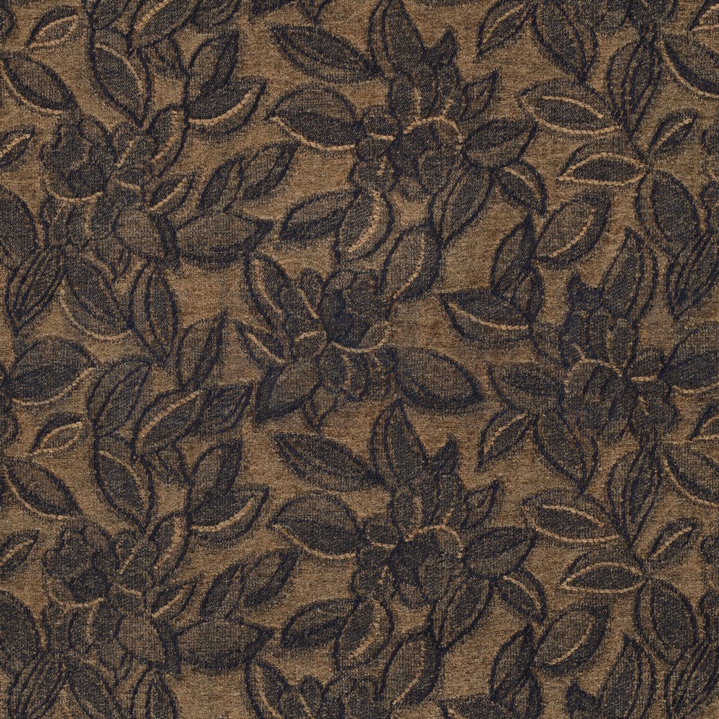 DENIM SAMT JACQUARD BLÄTTER BRAUN