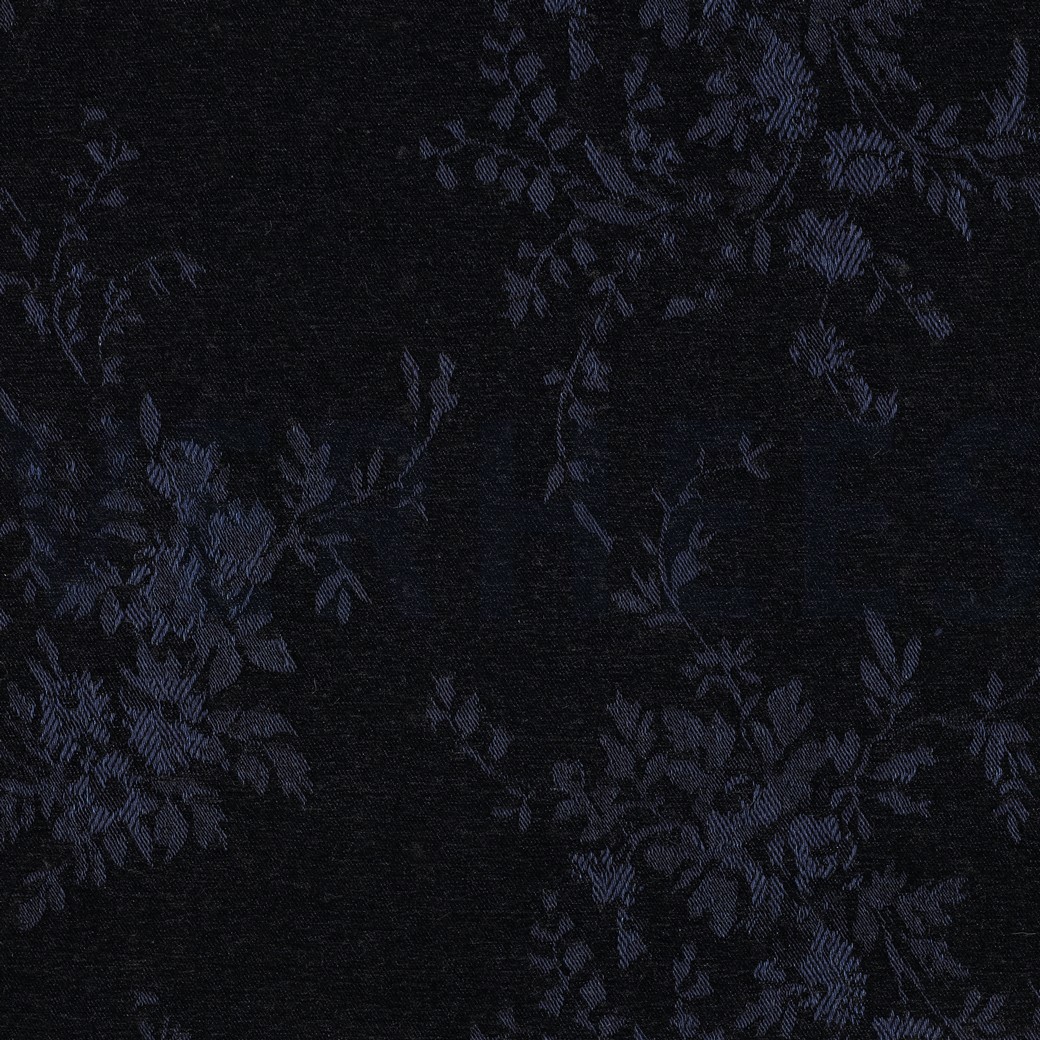 DENIM VELVET JACQUARD FLOWERS BLACK