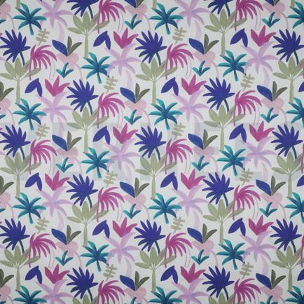 COTON VOILE DIGITAL PALM HAVEN BLEU COBALT (hover)
