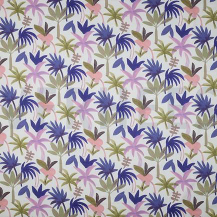 COTON VOILE DIGITAL PALM HAVEN BLEU COBALT (hover)