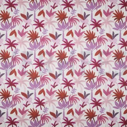 BAUMWOLLE VOILE DIGITAL PALM HAVEN ROT (hover)