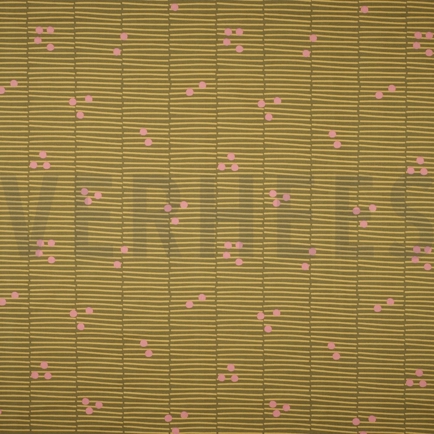 POPELINE DE COTON RAYURES CASSÉES VERT (hover)