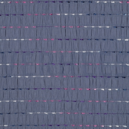 FRONCÉ COTON DOBBY RAYÉ JEAN BLEU (hover)