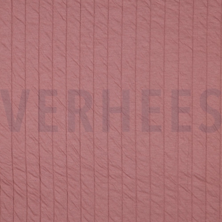 GEQUILTE JERSEY STREPEN DONKERROZE (hover)