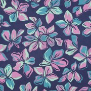 KATOEN SATIJN BLOEMEN MARINEBLAUW (thumbnail)
