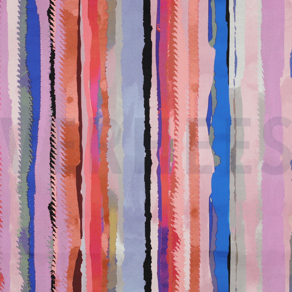 BAUMWOLLE SATIN DIGITAL STREIFEN MAUVE