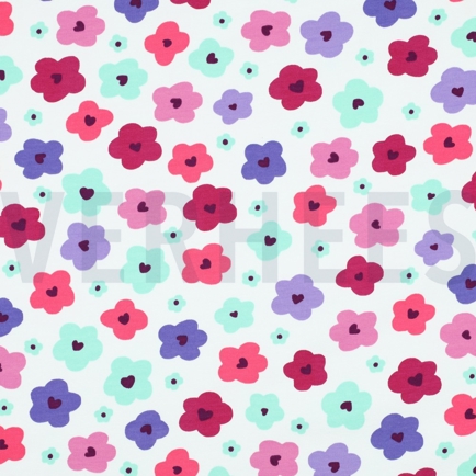 FRENCH TERRY ABSTRACT FLOWERS OFFWHITE (hover)