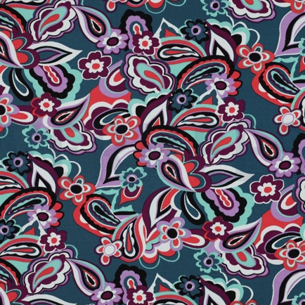 FRENCH TERRY BLOEMEN PETROL (hover)