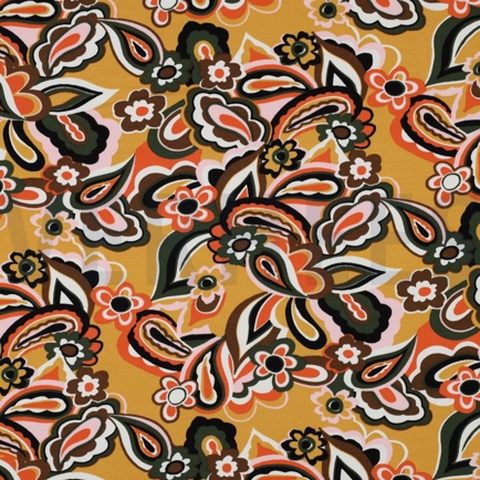 FRENCH TERRY BLOEMEN CAMEL (hover)