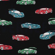 FRENCH TERRY VOITURES DE COURSE NOIR (thumbnail)