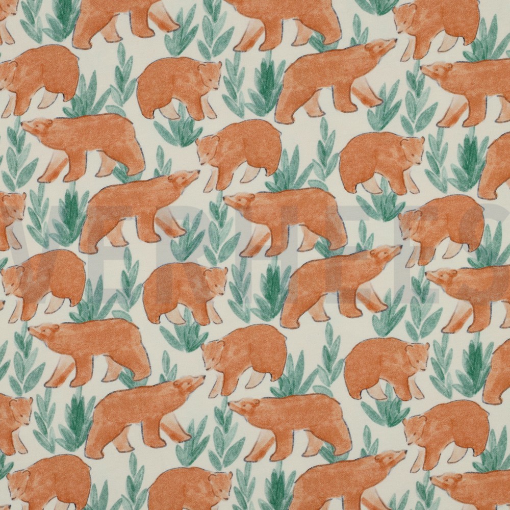 FRENCH TERRY DIGITAL BEARS ECRU