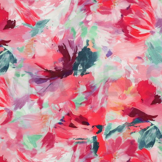FRENCH TERRY DIGITAAL BLOEMEN FUCHSIA #7