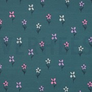 JERSEY GAUFRÉ FLEURS PÉTROLE (thumbnail)