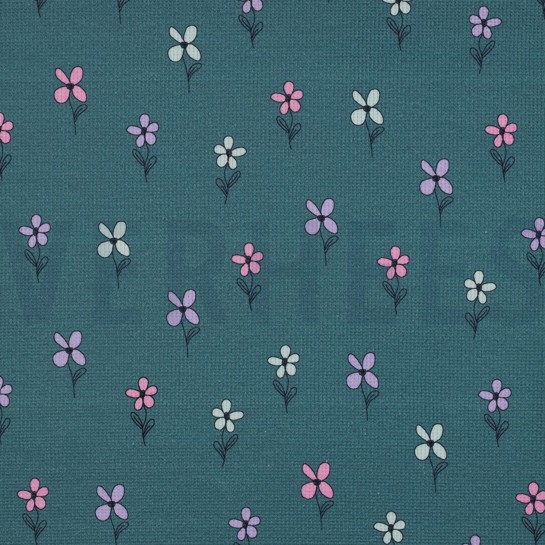 JERSEY GAUFRÉ FLEURS PÉTROLE #7